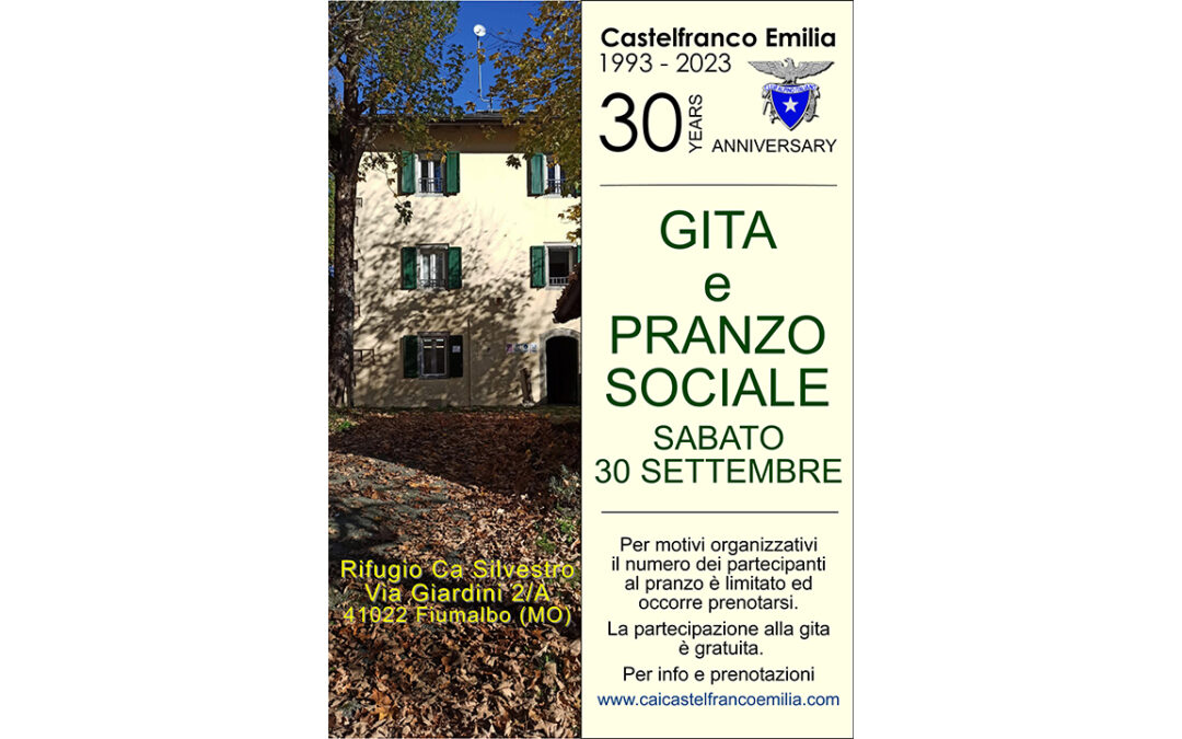 Festa Sezionale – Gita e Pranzo Sociale – Festa 30 anni di Montagna Insieme